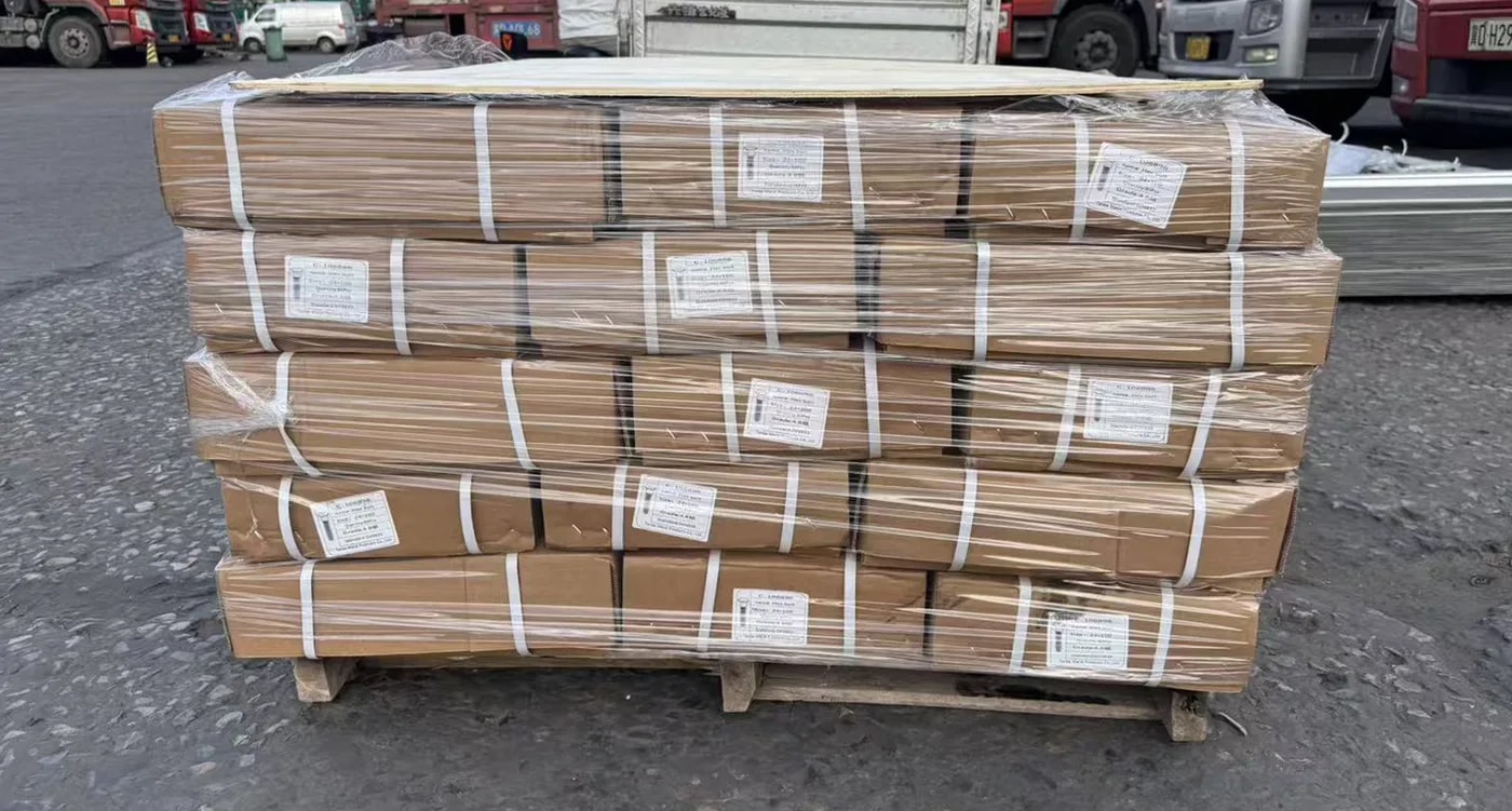 Palletized shipment packaging example