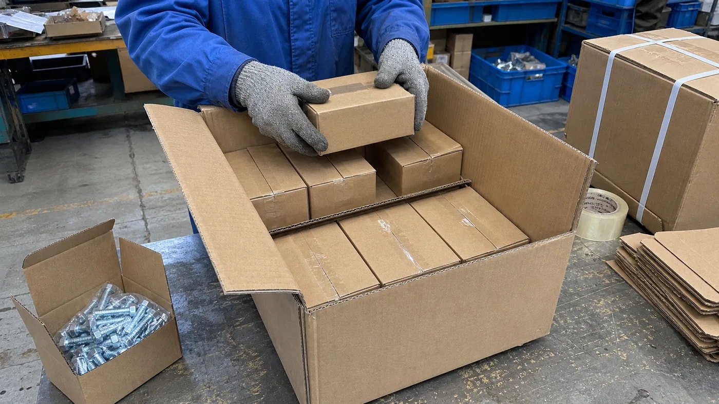 Small boxes with outer cartons packaging example