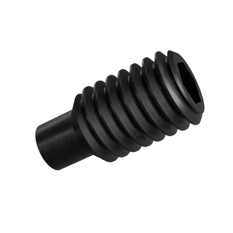 Dog Point Set Screw ISO 4028 M3 × 6, black oxide