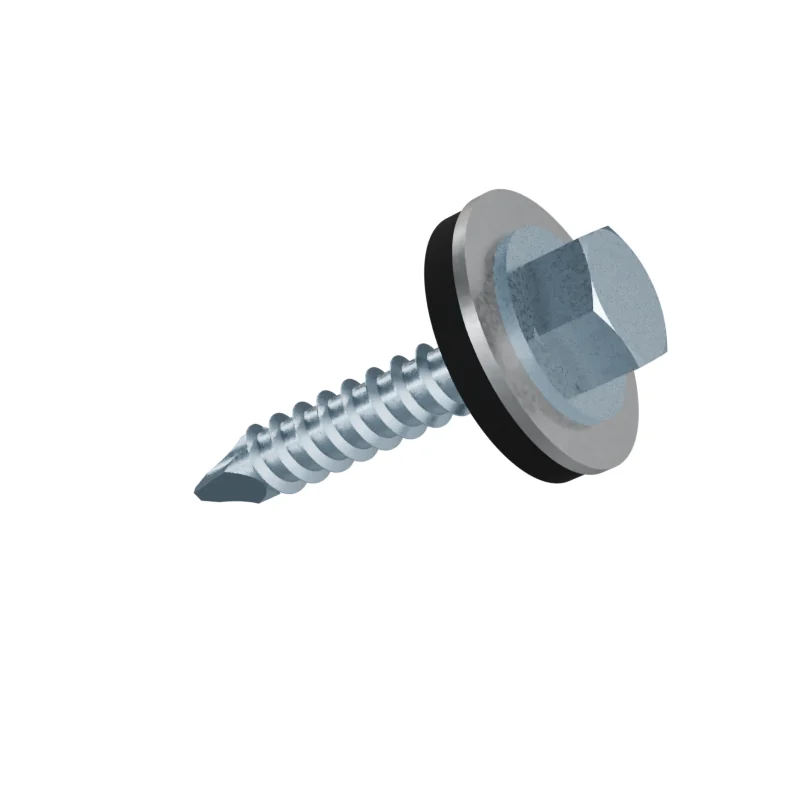 Hex Washer Head Self-Drilling Screw with EPDM Washer ISO 15480 ST3.5 × 19, zinc plated