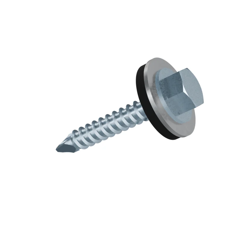 Hex Washer Head Self-Drilling Screw with EPDM Washer ISO 15480 ST3.5 × 22, zinc plated