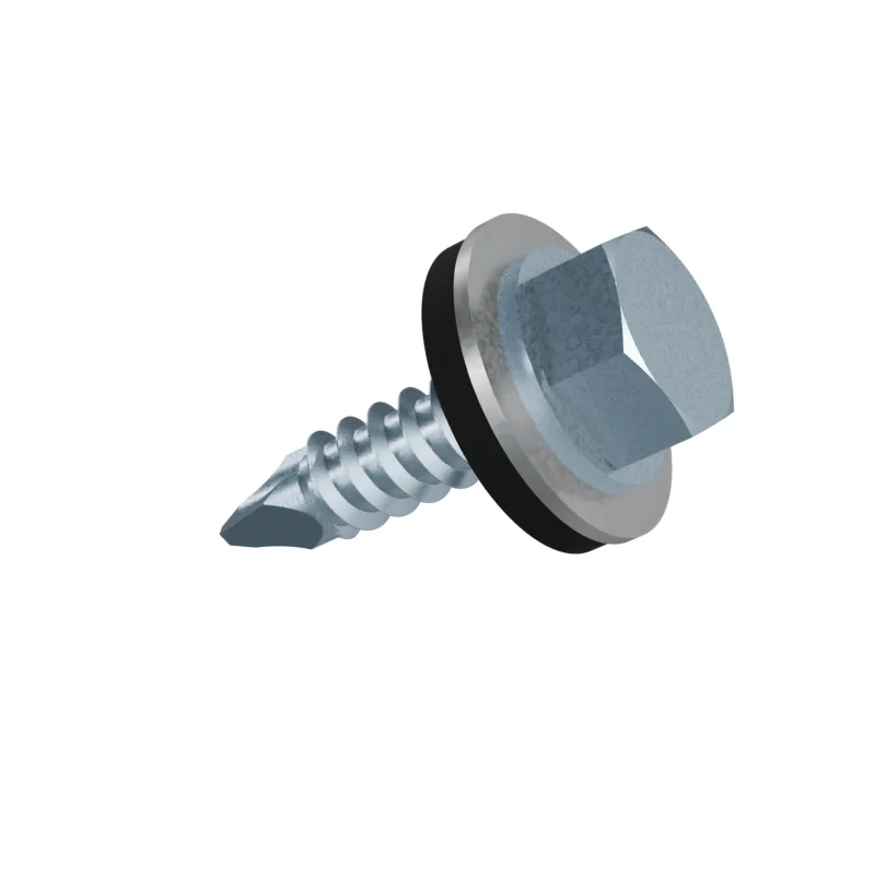 Hex Washer Head Self-Drilling Screw with EPDM Washer ISO 15480 ST4.2 × 16, zinc plated