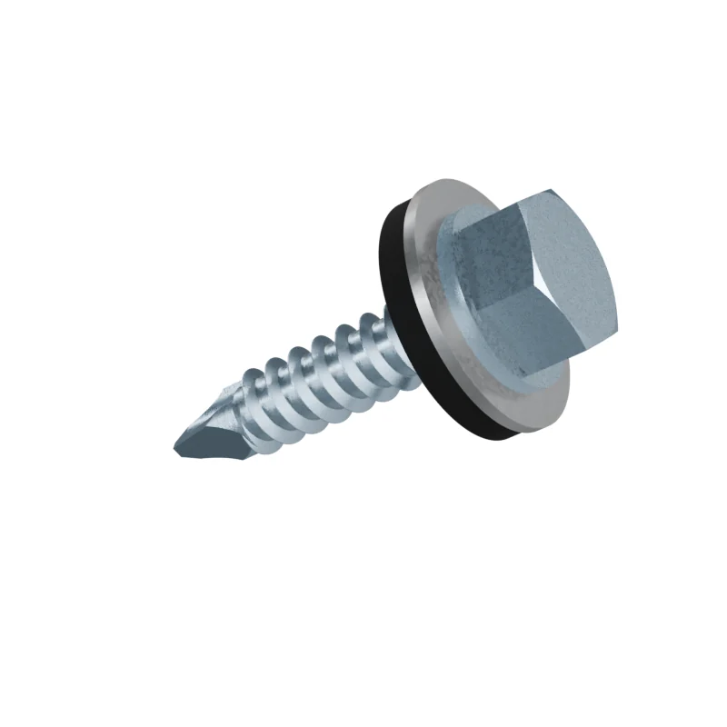 Hex Washer Head Self-Drilling Screw with EPDM Washer ISO 15480 ST4.2 × 19, zinc plated