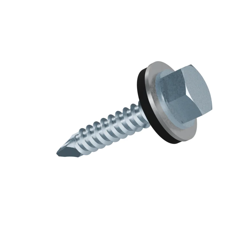 Hex Washer Head Self-Drilling Screw with EPDM Washer ISO 15480 ST4.2 × 22, zinc plated