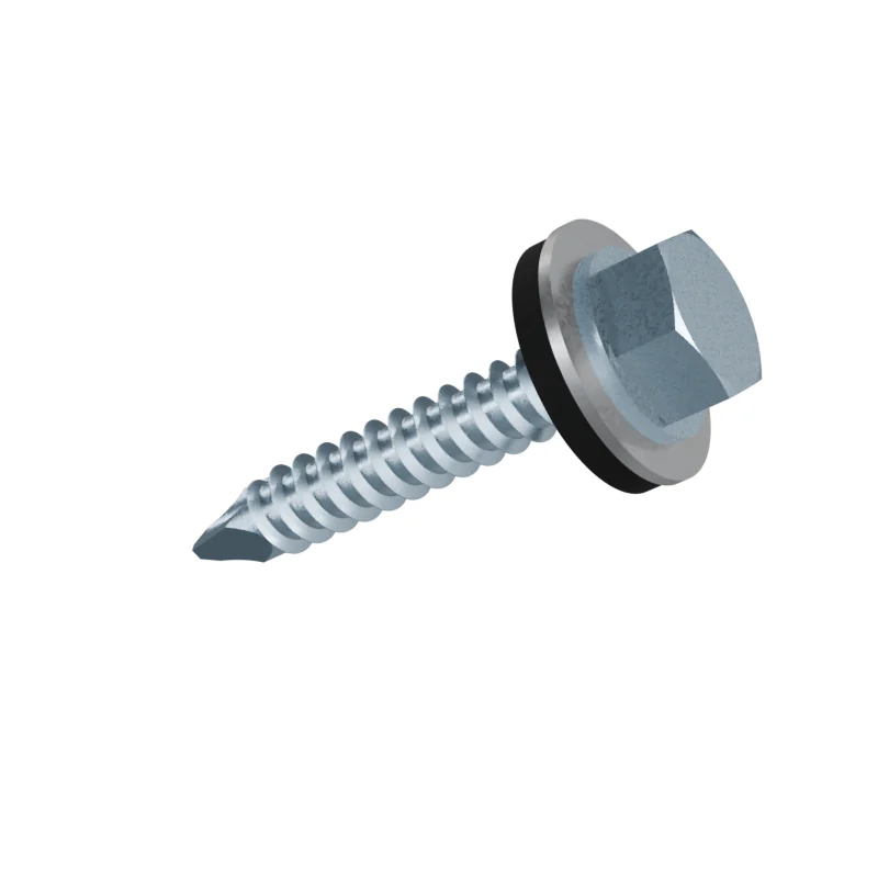 Hex Washer Head Self-Drilling Screw with EPDM Washer ISO 15480 ST4.2 × 25, zinc plated