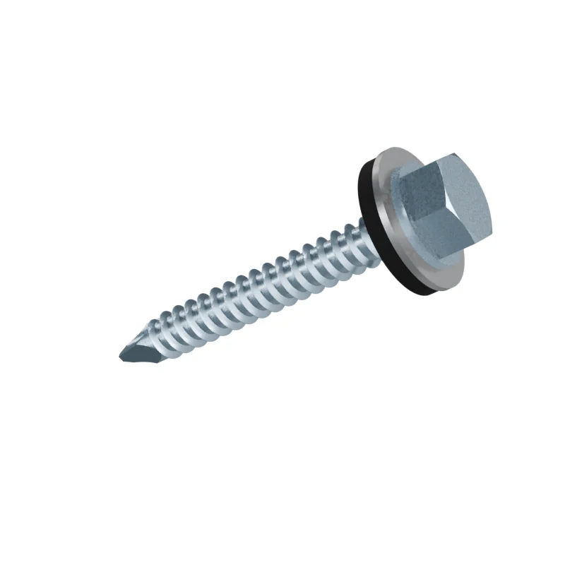 Hex Washer Head Self-Drilling Screw with EPDM Washer ISO 15480 ST4.2 × 32, zinc plated