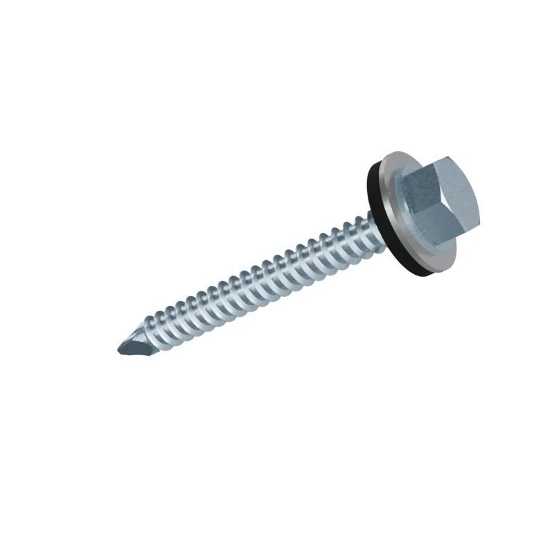 Hex Washer Head Self-Drilling Screw with EPDM Washer ISO 15480 ST4.2 × 38, zinc plated