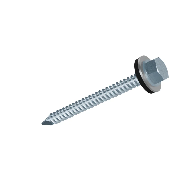 Hex Washer Head Self-Drilling Screw with EPDM Washer ISO 15480 ST4.2 × 45, zinc plated