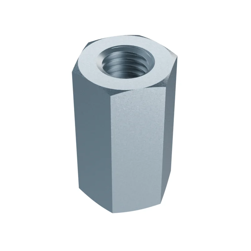 Hexagon Long Coupling Nut DIN 6334 M10, zinc plated