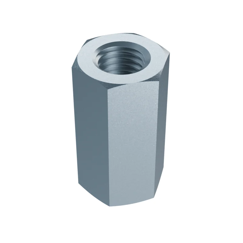Hexagon Long Coupling Nut DIN 6334 M12, zinc plated