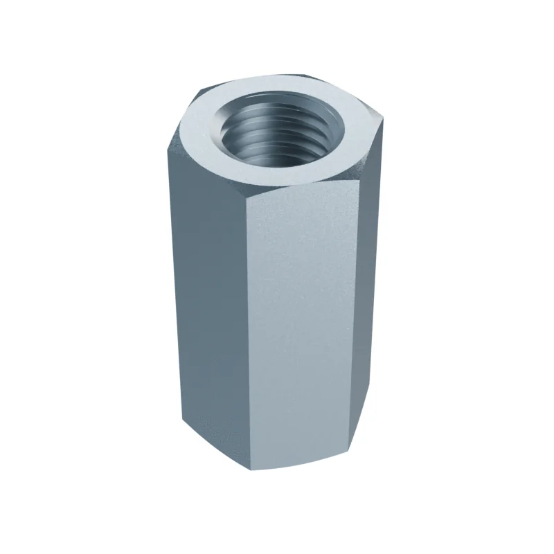 Hexagon Long Coupling Nut DIN 6334 M20, zinc plated