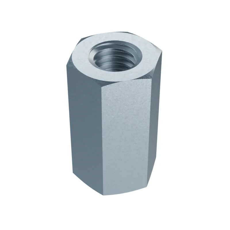 Hexagon Long Coupling Nut DIN 6334 M6, zinc plated
