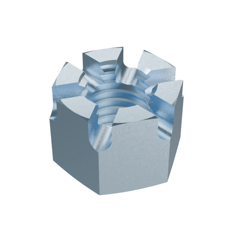 Hexagon Slotted and Castle Nut DIN 935 M10, zinc plated