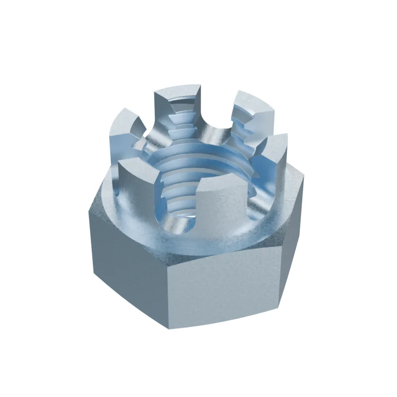 Hexagon Slotted and Castle Nut DIN 935 M12, zinc plated
