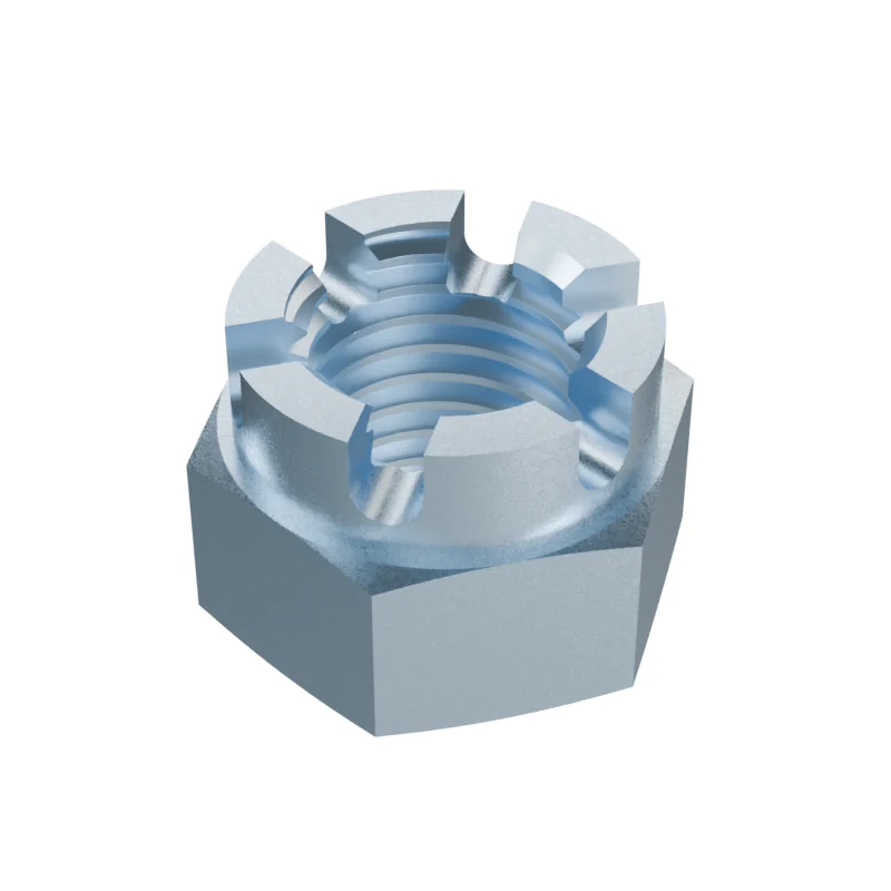 Hexagon Slotted and Castle Nut DIN 935 M20, zinc plated