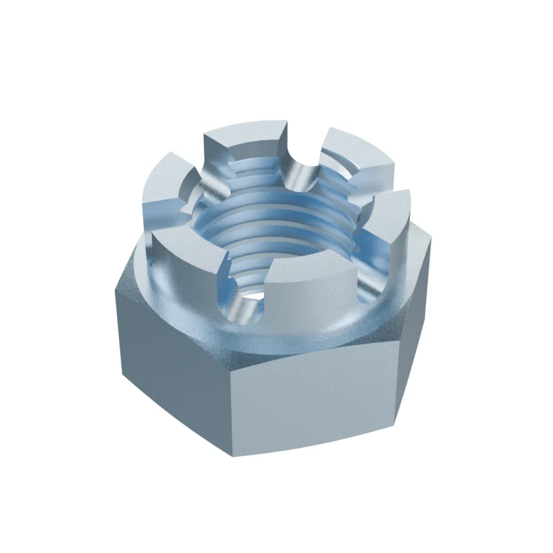 Hexagon Slotted and Castle Nut DIN 935 M30, zinc plated