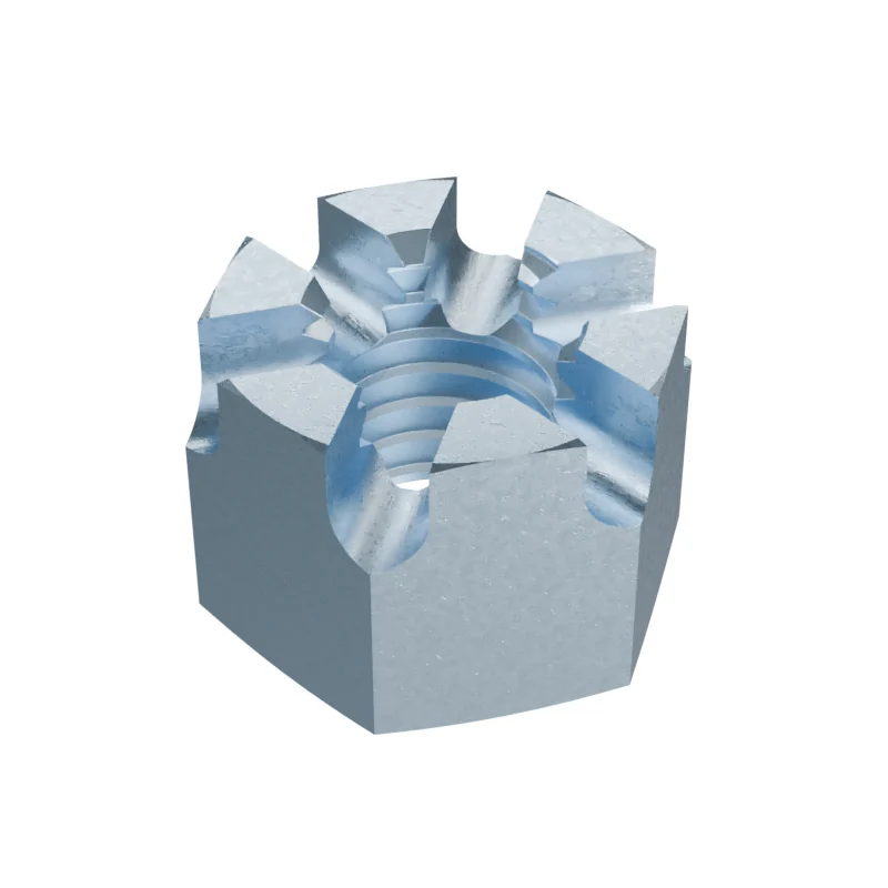 Hexagon Slotted and Castle Nut DIN 935 M6, zinc plated