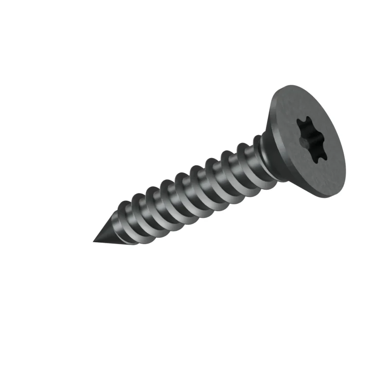 Hexalobular Socket Countersunk Head Tapping Screw ISO 14586 ST3.5 × 19, plain steel