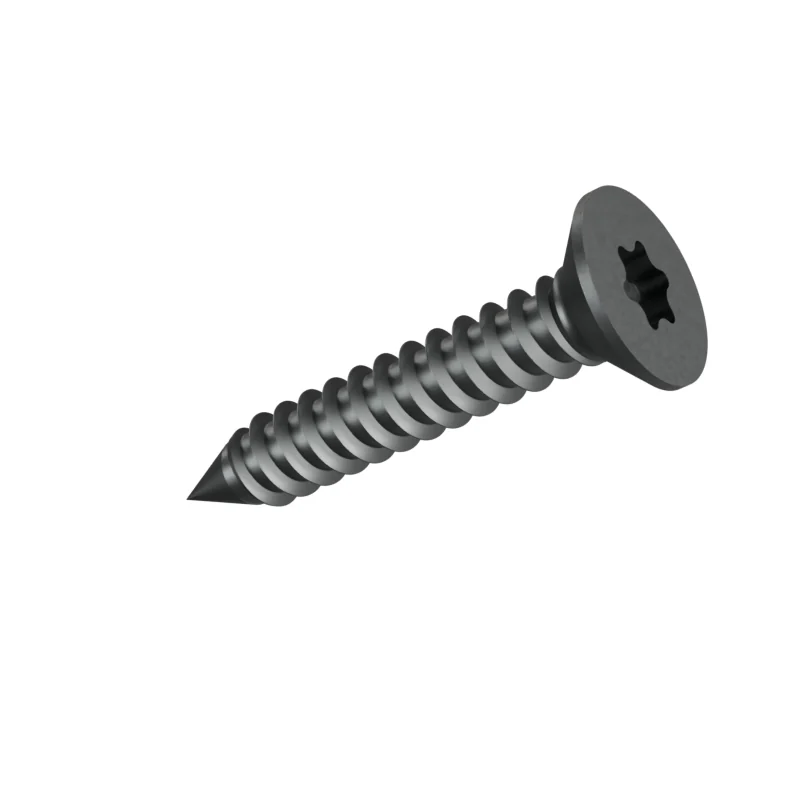 Hexalobular Socket Countersunk Head Tapping Screw ISO 14586 ST4.2 × 25, plain steel