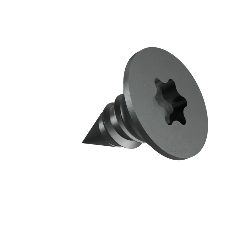Hexalobular Socket Countersunk Head Tapping Screw ISO 14586 ST4.2 × 9.5, plain steel