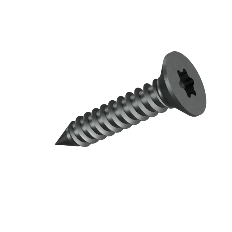 Hexalobular Socket Countersunk Head Tapping Screw ISO 14586 ST4.8 × 25, plain steel