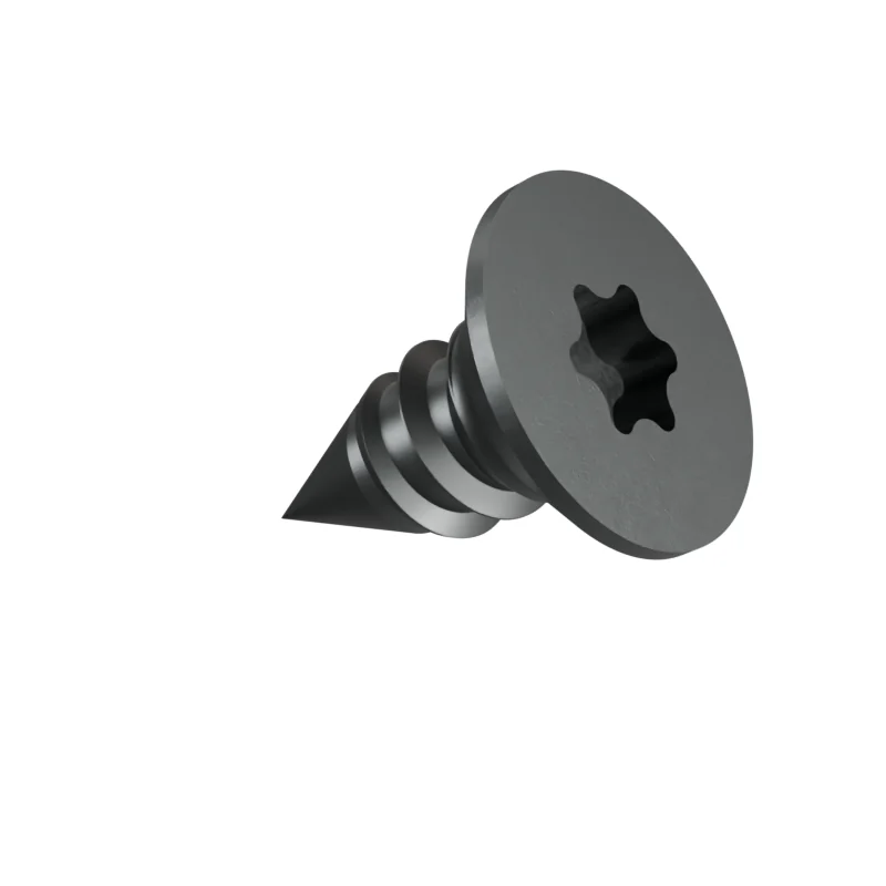 Hexalobular Socket Countersunk Head Tapping Screw ISO 14586 ST5.5 × 13, plain steel