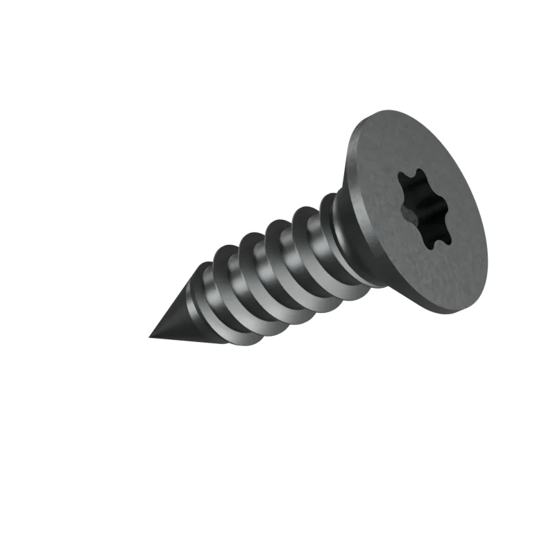 Hexalobular Socket Countersunk Head Tapping Screw ISO 14586 ST5.5 × 19, plain steel