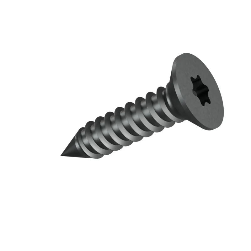 Hexalobular Socket Countersunk Head Tapping Screw ISO 14586 ST5.5 × 25, plain steel