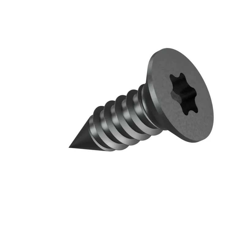 Hexalobular Socket Countersunk Head Tapping Screw ISO 14586 ST6.3 × 19, plain steel