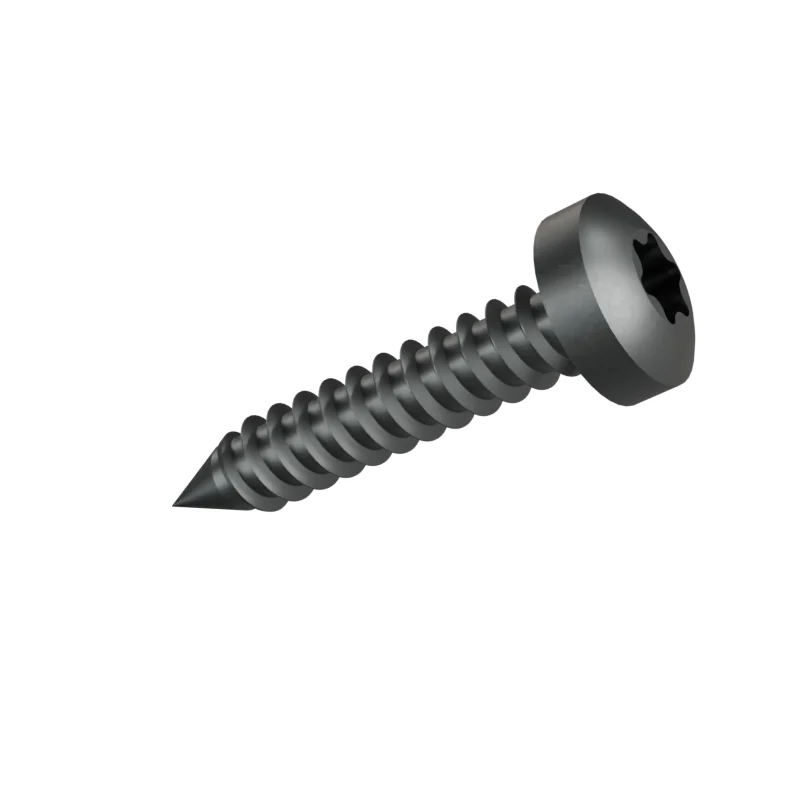Hexalobular Socket Pan Head Tapping Screw ISO 14585 ST4.2 × 22, plain steel