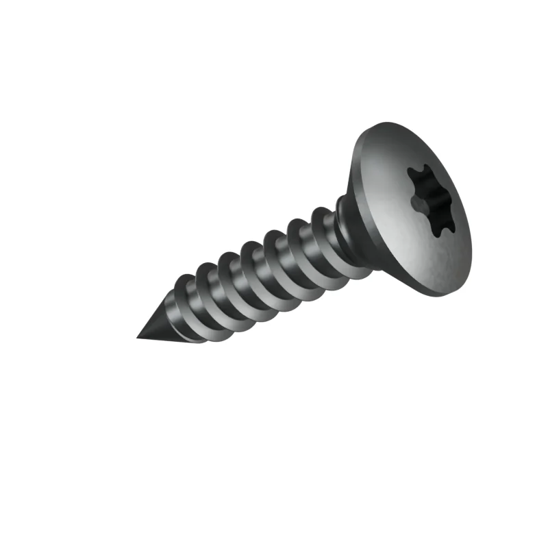 Hexalobular Socket Raised Countersunk Head Tapping Screw ISO 14587 ST3.5 × 16, plain steel