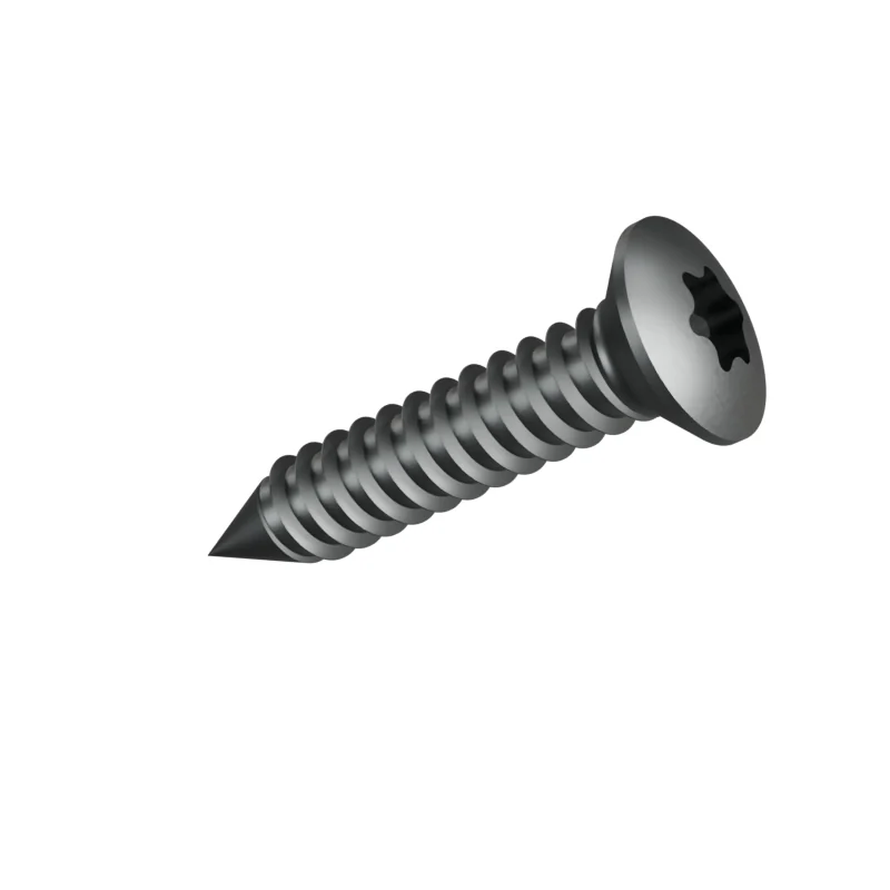 Hexalobular Socket Raised Countersunk Head Tapping Screw ISO 14587 ST6.3 × 32, plain steel