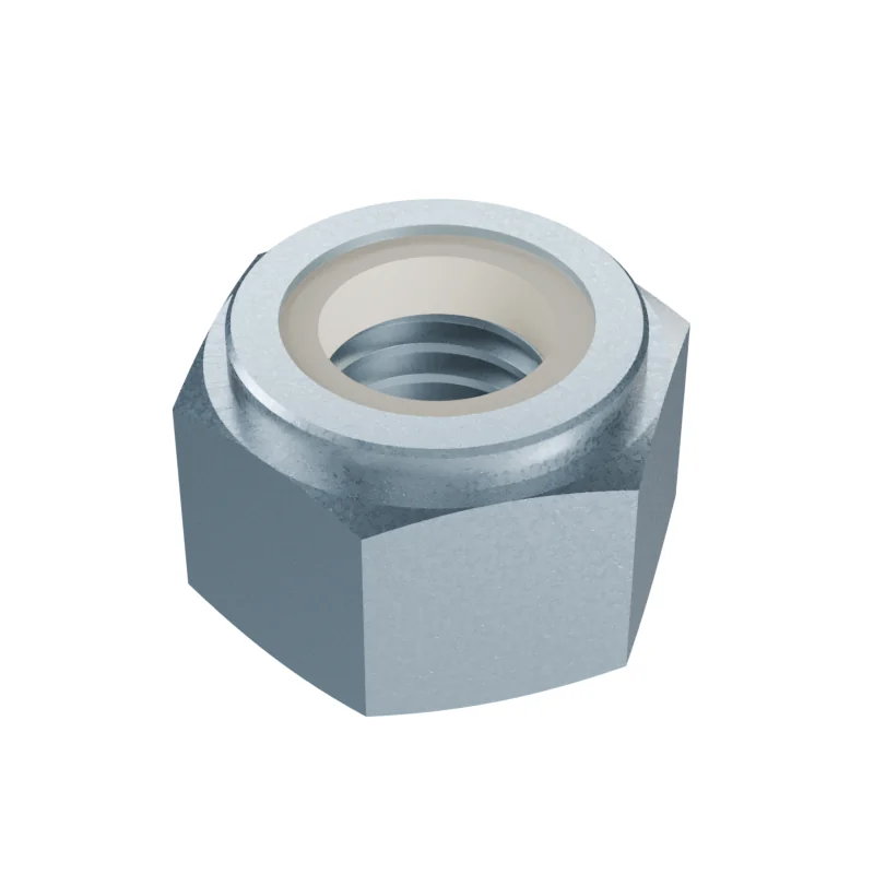 High Nylon Insert Lock Nut DIN 982 M10, zinc plated
