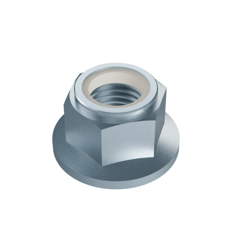 Nylon Insert Hex Flange Nut DIN 6926 M20, zinc plated