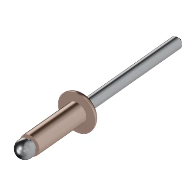 Open End Blind Rivet, Copper, Protruding Head ISO 16582 4 × 12, overview