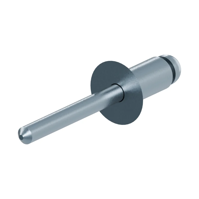Open End Blind Rivet, St/St, Countersunk Head ISO 15980 6 × 12, zinc plated