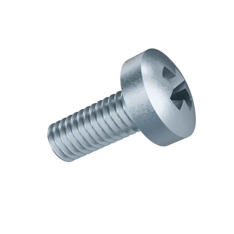 Phillips Pan Head Machine Screw DIN 7985 M4 × 10, zinc plated