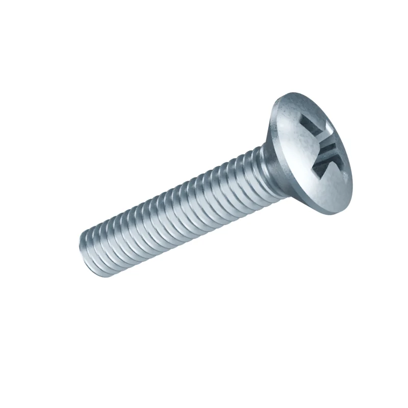 Phillips Raised Countersunk Machine Screw ISO 7047 M4 × 20, zinc plated