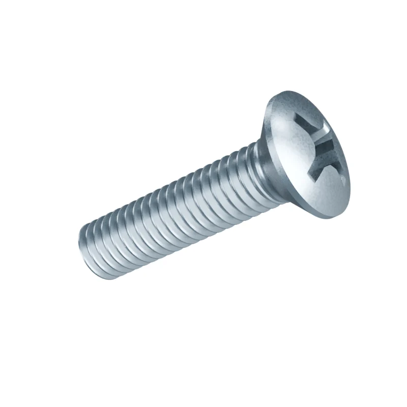 Phillips Raised Countersunk Machine Screw ISO 7047 M6 × 25, zinc plated